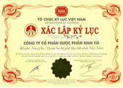 Công ty Cổ phần dược phẩm Nam Hà trở thành đơn vị sở hữu kỷ lục Việt Nam 